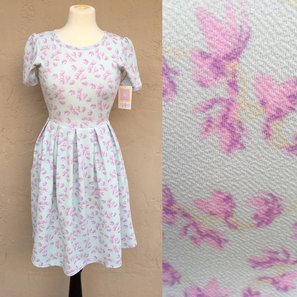 ⬇️ $30 NWT LuLaRoe Amelia Dress Light Mint Purple